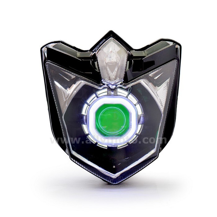 065 Headlight Yamaha Fz6R 2009-2016 Hid Angel Halo Eye Green 065 Headlight Yamaha Fz6R 2009-2016 Hid Angel Halo Eye Green
